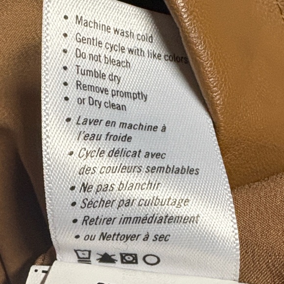 Paige Amina Toasted Coconut Faux Leather Mini Dress Small NWT - Picture 8 of 8